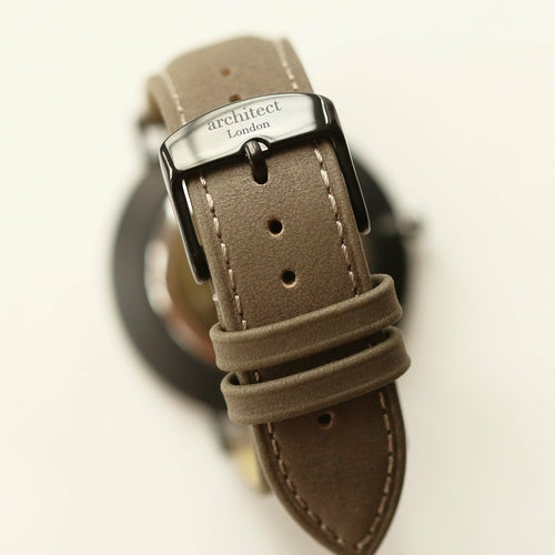 Modern Font Engraving - Men's  Grey Strap watch