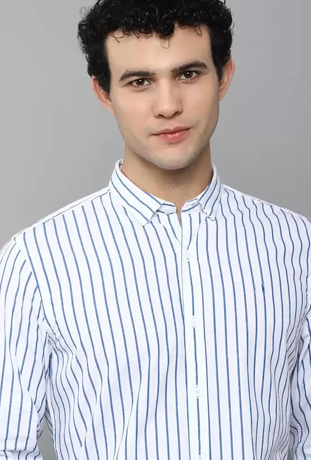 U TURN Men's Casual Printed Striped Stylish Latest Formal Shirt for Men | Cotton Mix 220 GSM
