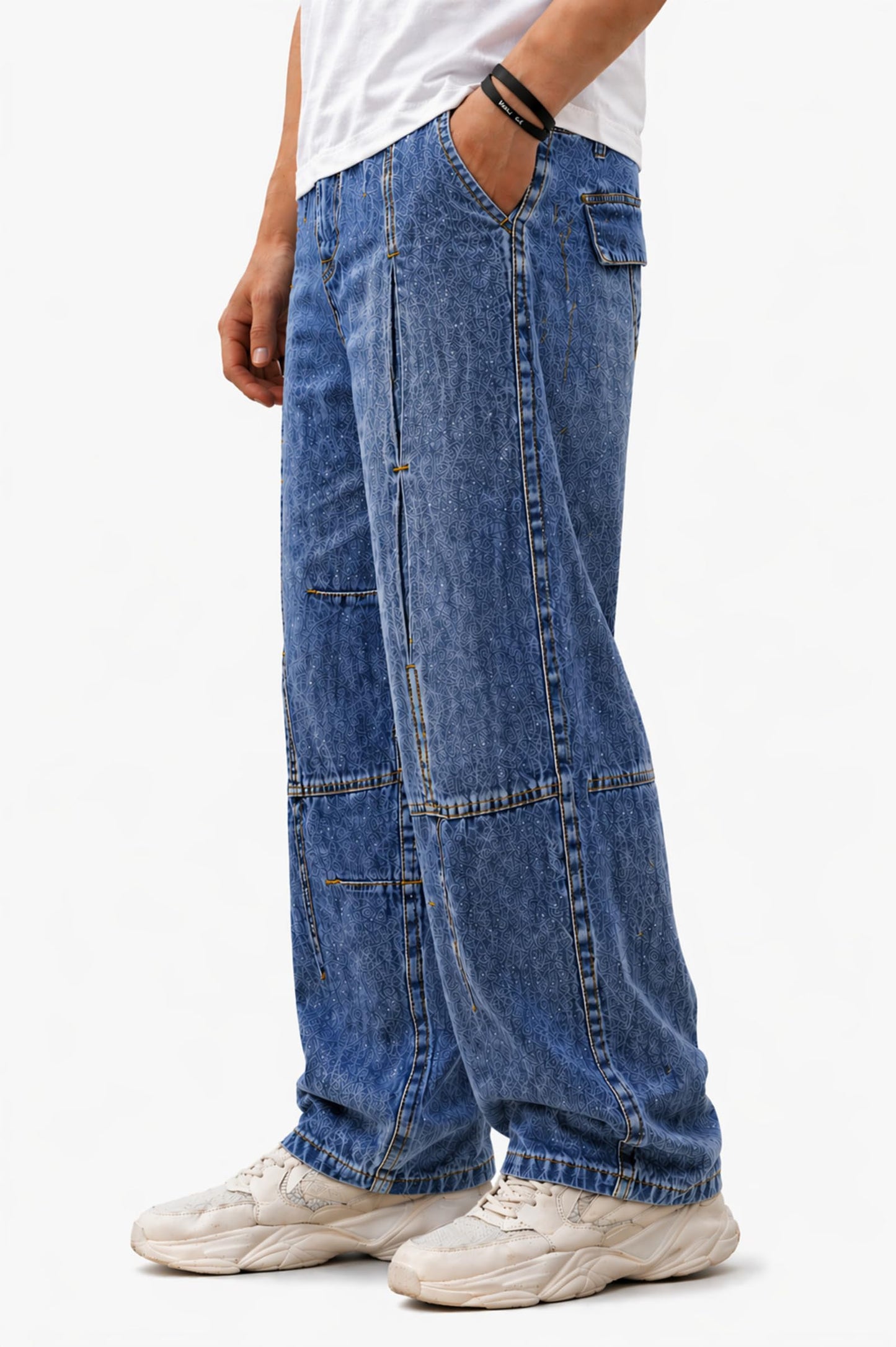 Ben Martin Men Jeans || Baggy Fit Jean's for Man || Loose Fit High Rise Denim || Stretchable Casual Wear Jean,s || Dance Rap Rapping Style Pant for Men || Denim Cotton Jeans (0)