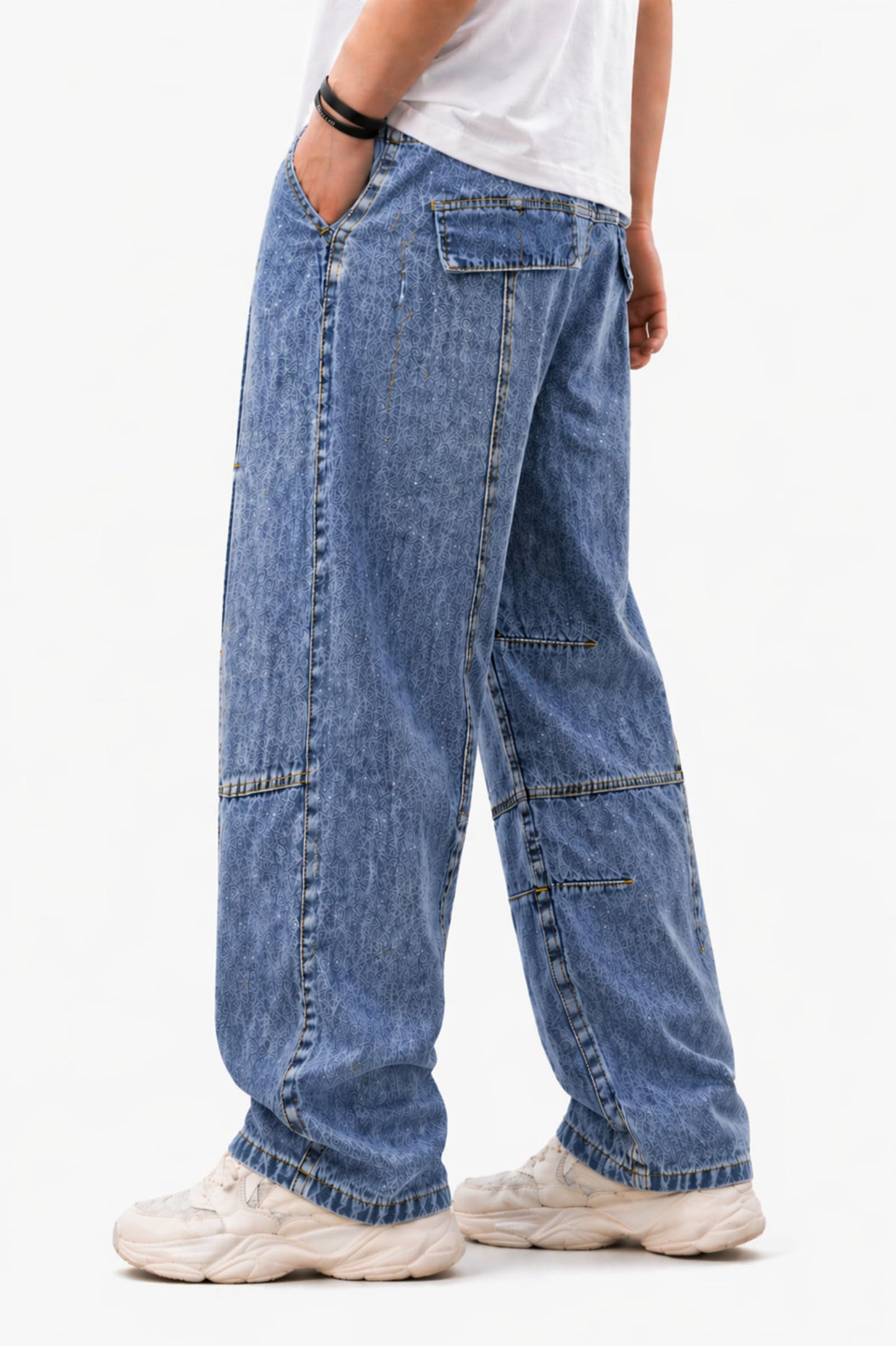 Ben Martin Men Jeans || Baggy Fit Jean's for Man || Loose Fit High Rise Denim || Stretchable Casual Wear Jean,s || Dance Rap Rapping Style Pant for Men || Denim Cotton Jeans (0)