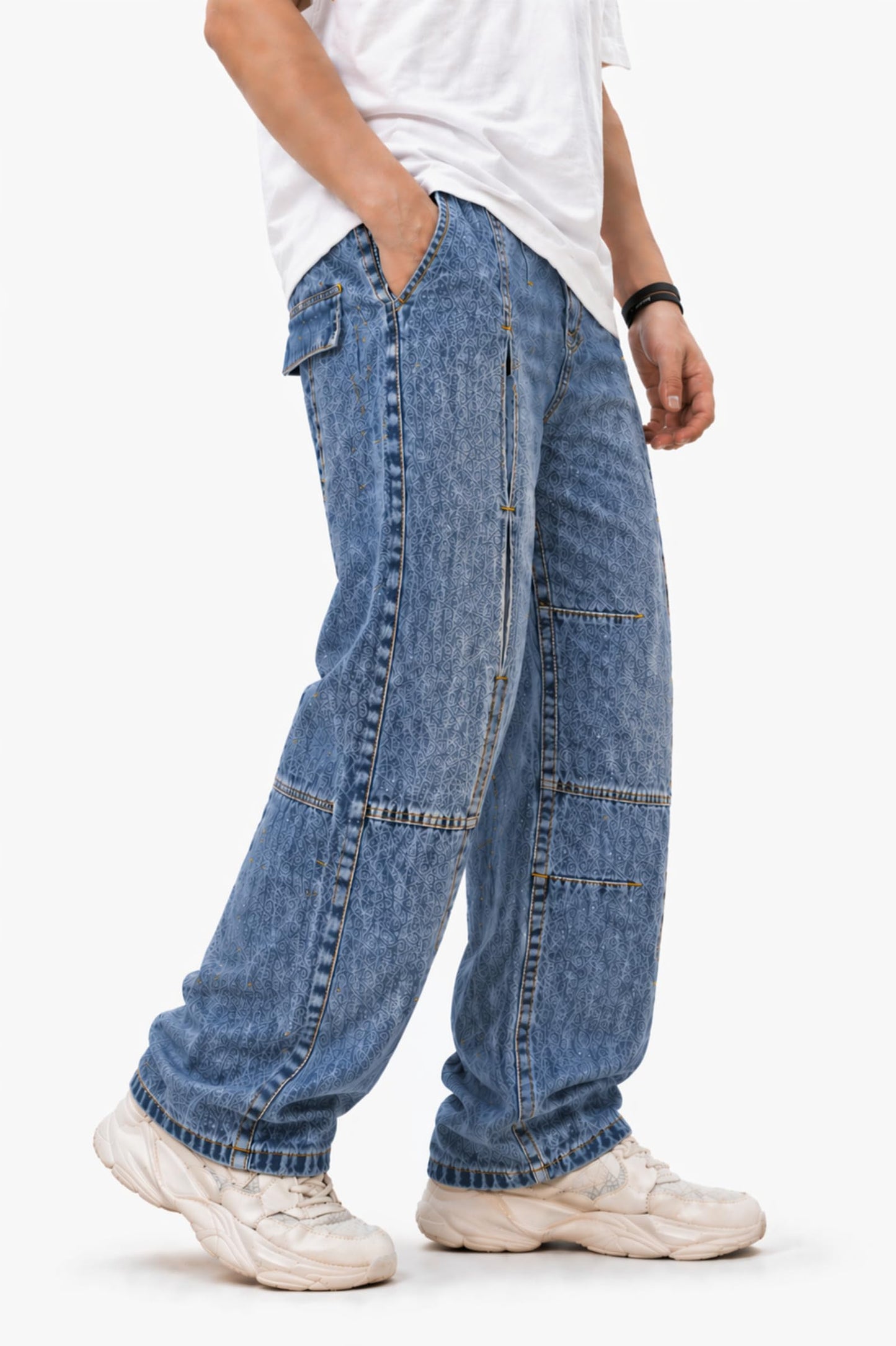 Ben Martin Men Jeans || Baggy Fit Jean's for Man || Loose Fit High Rise Denim || Stretchable Casual Wear Jean,s || Dance Rap Rapping Style Pant for Men || Denim Cotton Jeans (0)