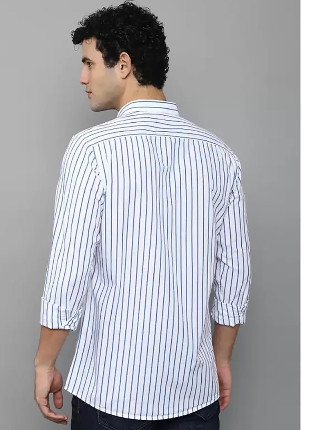 U TURN Men's Casual Printed Striped Stylish Latest Formal Shirt for Men | Cotton Mix 220 GSM