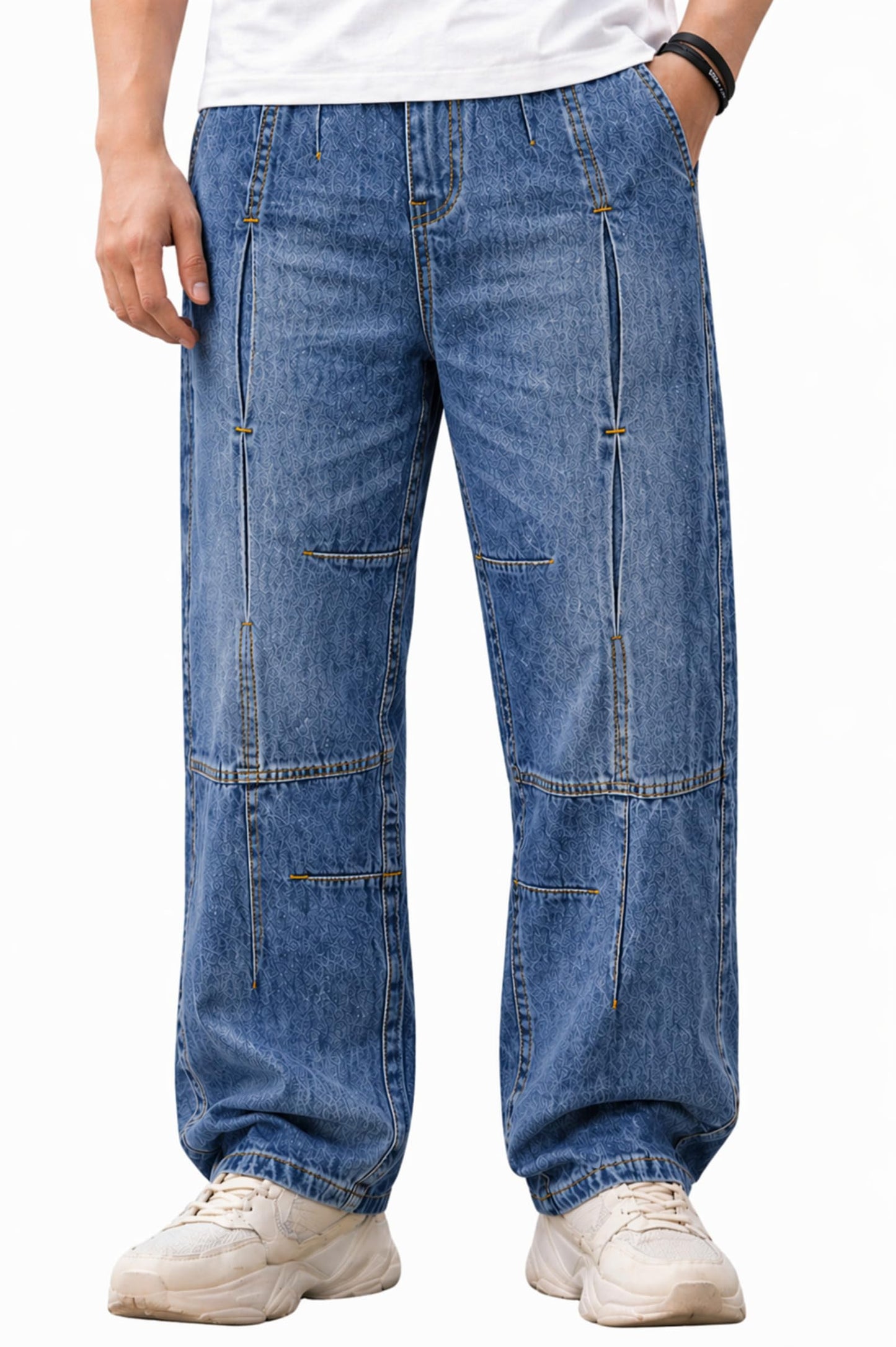 Ben Martin Men Jeans || Baggy Fit Jean's for Man || Loose Fit High Rise Denim || Stretchable Casual Wear Jean,s || Dance Rap Rapping Style Pant for Men || Denim Cotton Jeans (0)