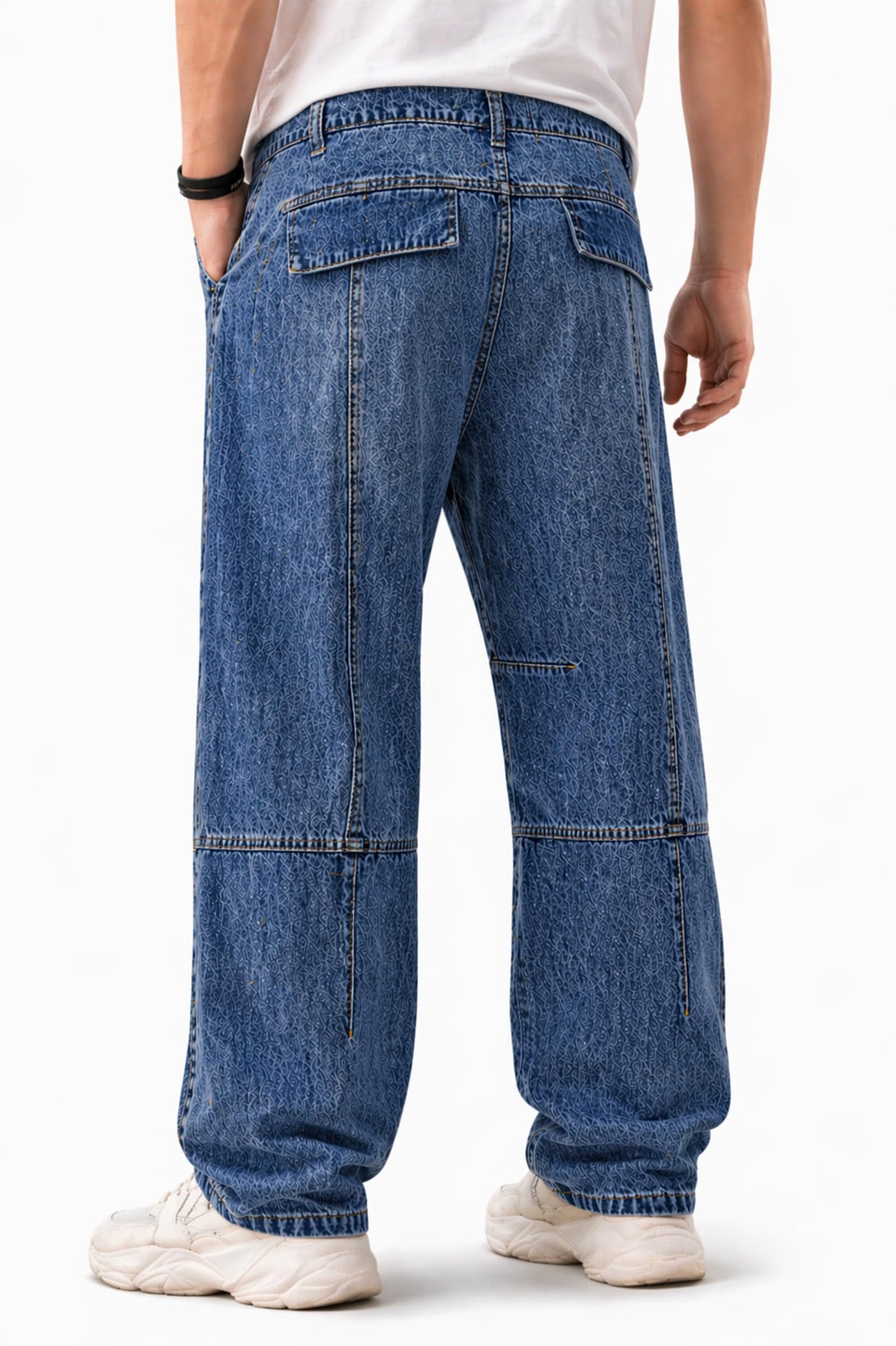 Ben Martin Men Jeans || Baggy Fit Jean's for Man || Loose Fit High Rise Denim || Stretchable Casual Wear Jean,s || Dance Rap Rapping Style Pant for Men || Denim Cotton Jeans (0)